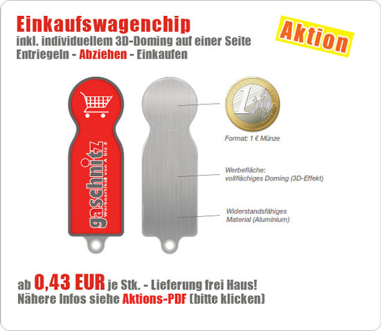 Aktion - Einkaufswagenchip Doming