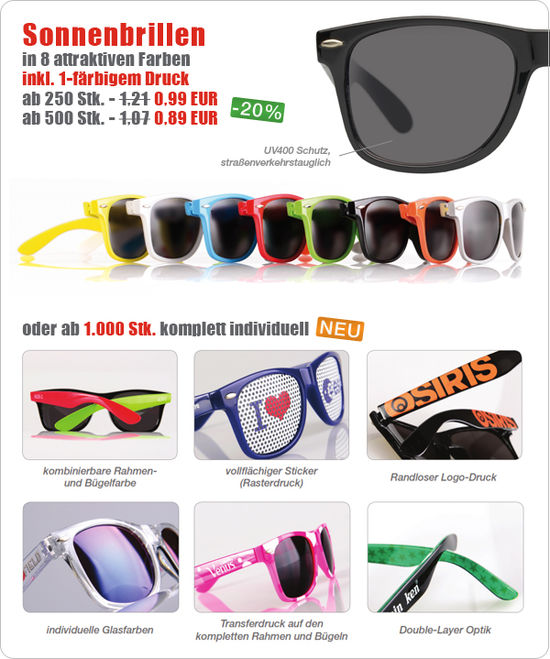 Sonnenbrillen Werbeartikel 2014