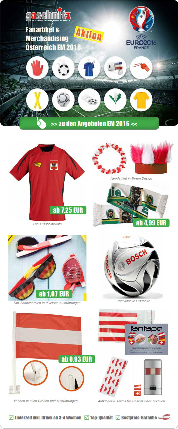 Sonderaktion: EURO 2016 Fan-Artikel & Merchandising