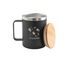 Becher Edelstahl mit Bambusdeckel 420ml