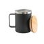 Becher Edelstahl mit Bambusdeckel 420ml