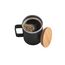Becher Edelstahl mit Bambusdeckel 420ml