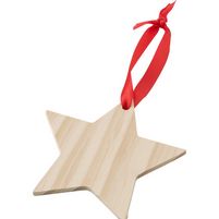 Weihnachtsbaumanhänger X-MAS Star Holz
