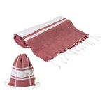 Zweifarbiges Pareo-Strandtuch mit Beutel Tortuga